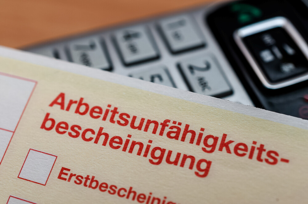 Ausschnitt einer Arbeitsunfähigkeitsbescheinigung